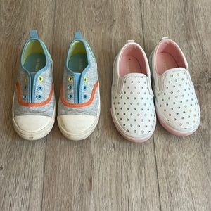 2 pairs of Toddler girls size 8 slip on sneakers from Old Navy